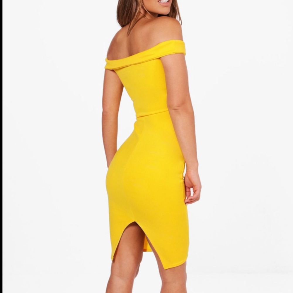 Yellow off the shoulder Boohoo dress - Picture 5 of 5